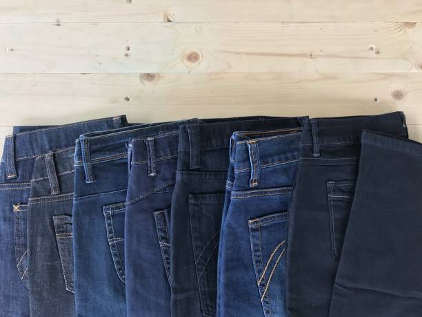 Dark blue jeans pants stock photo