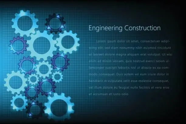 Vector illustration of abstract gear engineering construction template design background, vector illustration