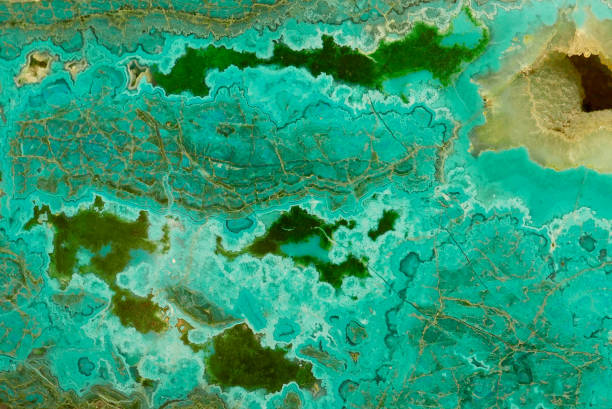 istock Close-up of green malachite created a beautiful pattern 839718820