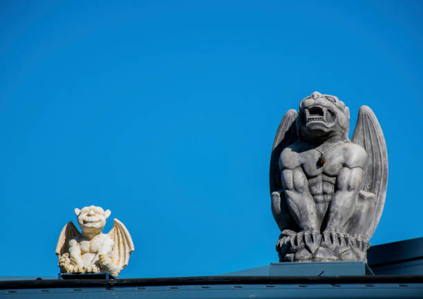 istock Two rooftop gargoyles to ward off spirits in Australia. 839721298