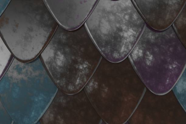 istock Pattern of rounded roof tiles in different colors 839753598