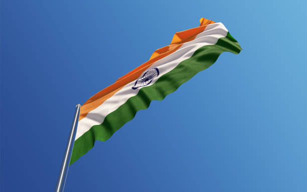 istock Indian Flag Waving With Wind On Blue Sky 839767790