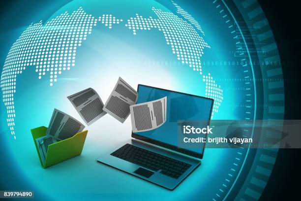 Data Transferring Stock Photo - Download Image Now - Brochure, Archives, Backup