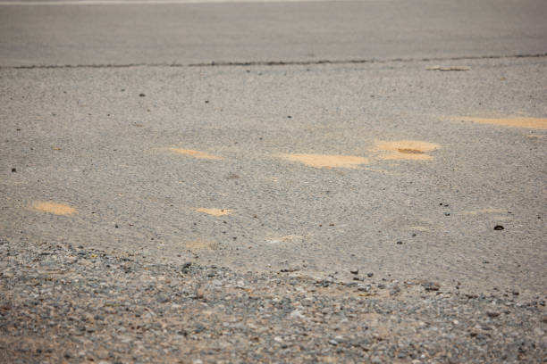 Close Up shot Dirty and Damage  of asphalt  road