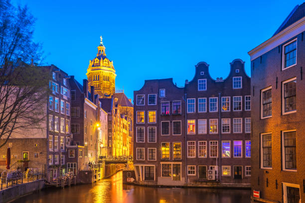 istock Amsterdam city at night in Netherlands 839798768