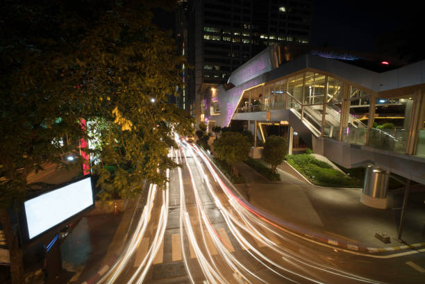istock Light trails of fast moving Cars 839799226