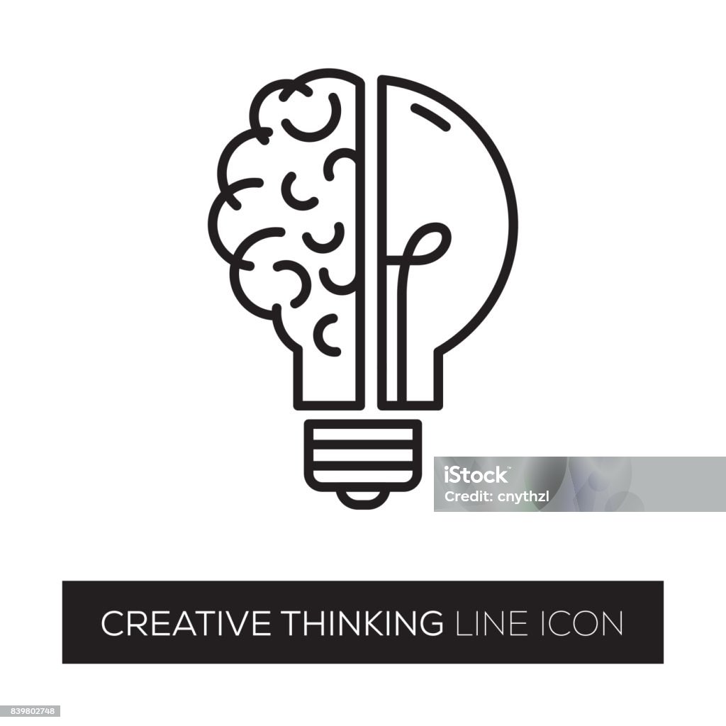 CREATIVE THINKING Light Bulb stock vector
