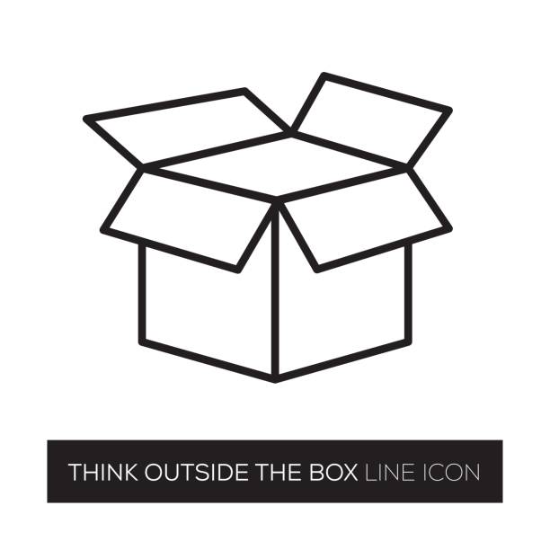 THINK OUTSIDE THE BOX THINK OUTSIDE THE BOX carton stock illustrations