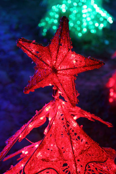 istock Rows of colorful LED trees decoration 839806860
