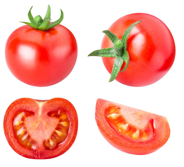 istock Collection of red tomatoes isolated on white backgroud 839810608