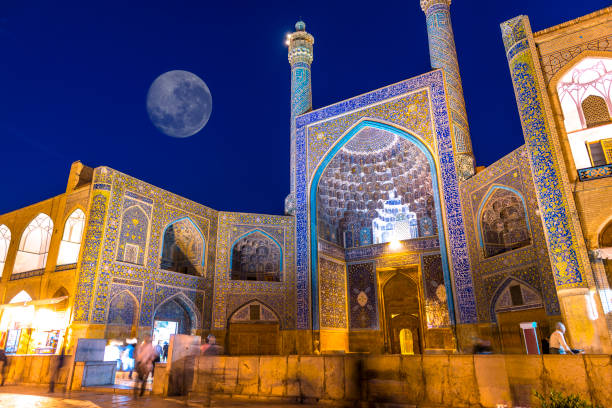 Isfahan Iran Night view on Imam Mosque in Isfahan. isfahan stock pictures, royalty-free photos & images