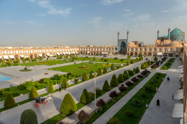 Isfahan Iran square of Imam Mosque in Isfahan. isfahan stock pictures, royalty-free photos & images