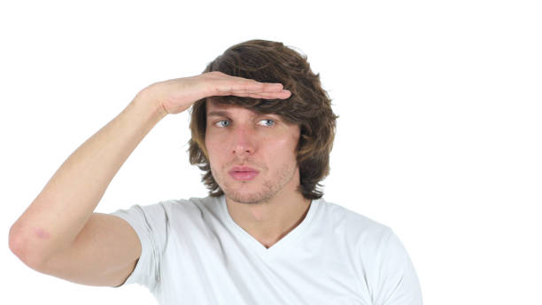 istock Searching Gesture by Man, isolated on White Background 839829322