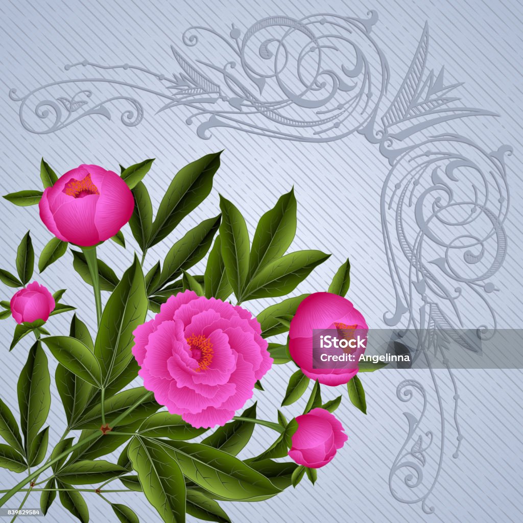 Floral Card Template Stock Illustration Download Image Now Abstract