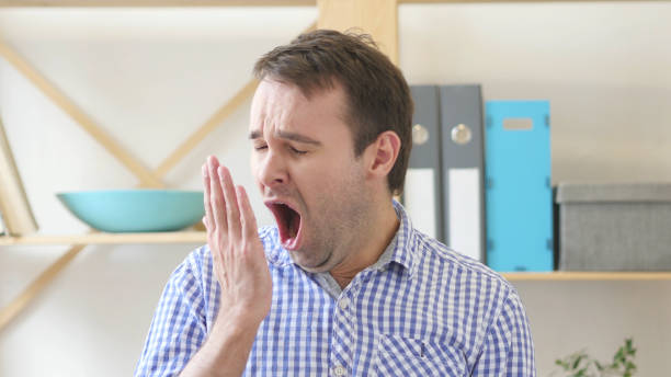 istock Yawning Tired Man in Office, Sleep 839833612