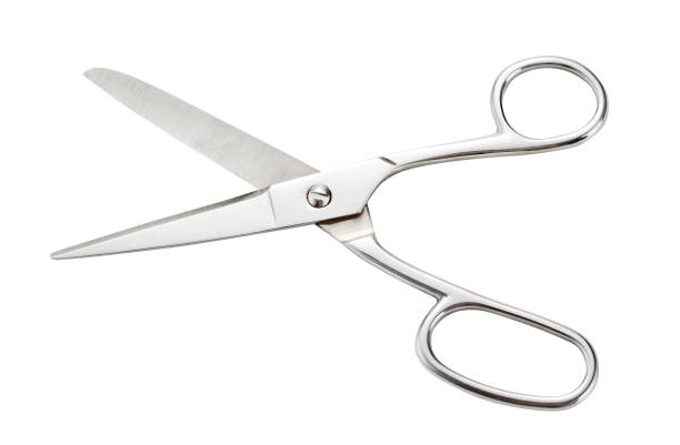 istock new shiny open stainless steel scissors isolated on white background 839841832
