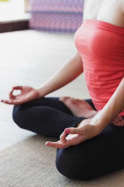 istock Woman makes yoga exercises 839842838