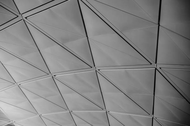 istock Abstract triangular architectural detail of an airport ceiling 839851886