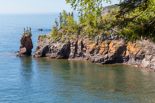 A scenic view of Lake Superior along the north shore.