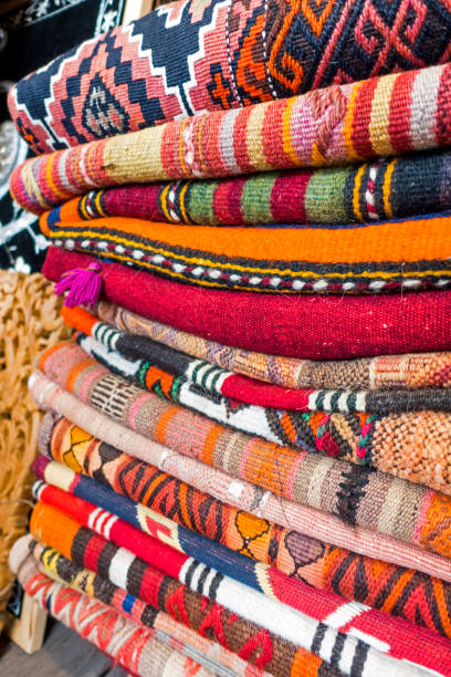 istock Folded carpet and rug shop 839855882