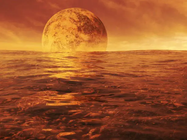 serene exoplanet ocean scene