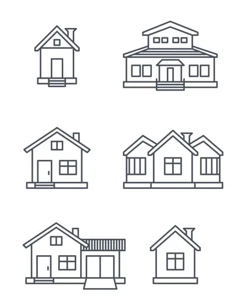 Vector illustration of Houses icons set.