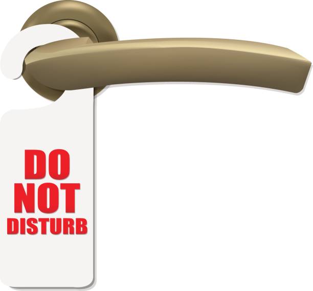 Do Not Disturb Sign With Door Handle Do Not Disturb Sign With Door Handle, Isolated On White Background, Vector Illustration door lever stock illustrations