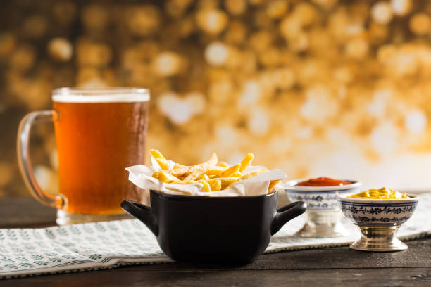 Fresh Fried Potato and Beer