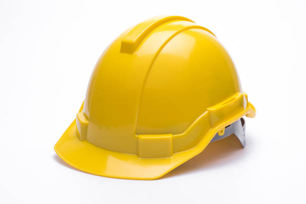 istock Yellow safety helmet isolated on white background 839876026