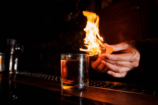 istock The bartender makes a cocktail of fire. 839894234