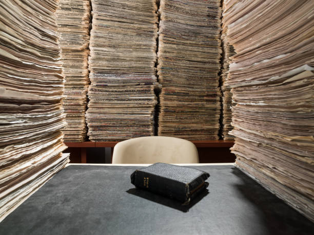 istock Holy Bible On Desk In Library 839899236