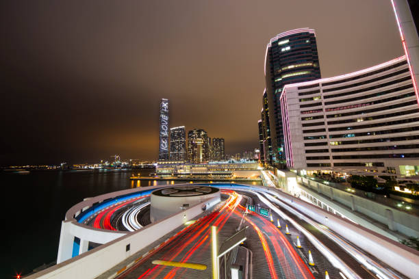 istock Vehicle night trail in Hong Kong 839899984