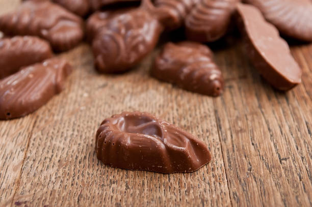 istock shell-shaped chocolates pralines assortment on wooden table 839901040