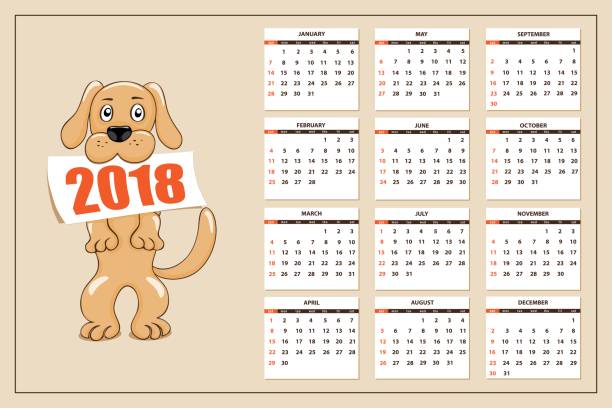 istock Business calendar with toy puppy for wall or desk year 2018 839901582