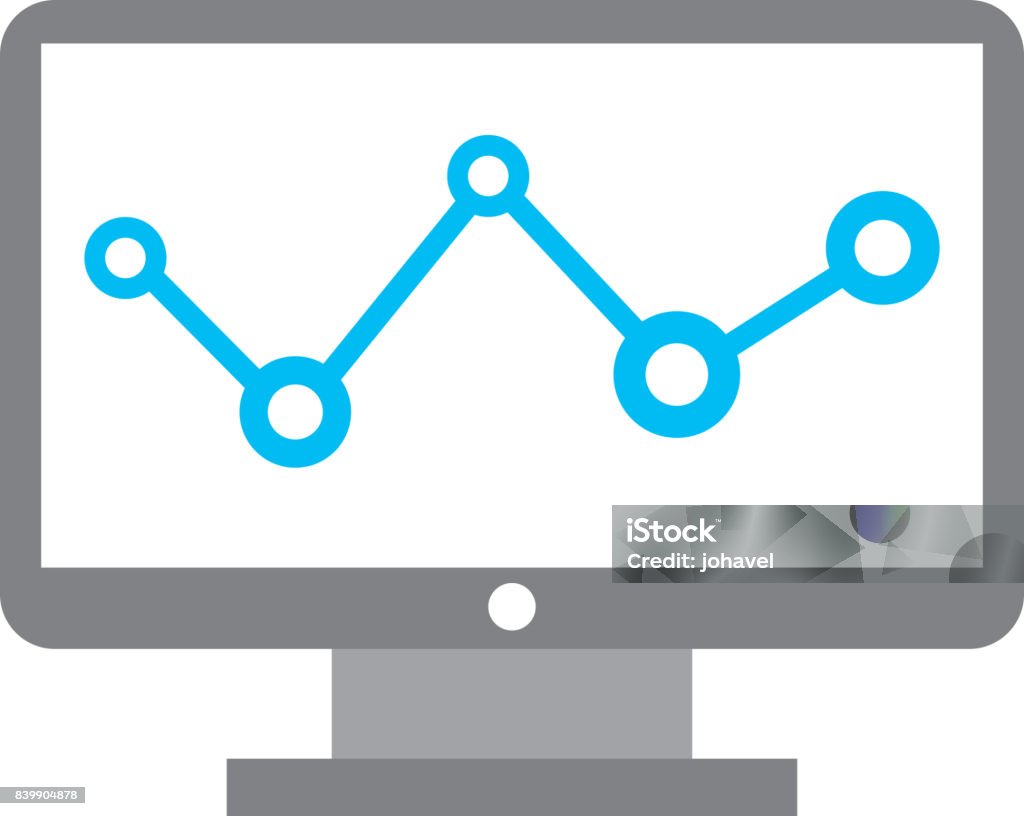Computer Desktop With Statistics Stock Illustration - Download Image ...