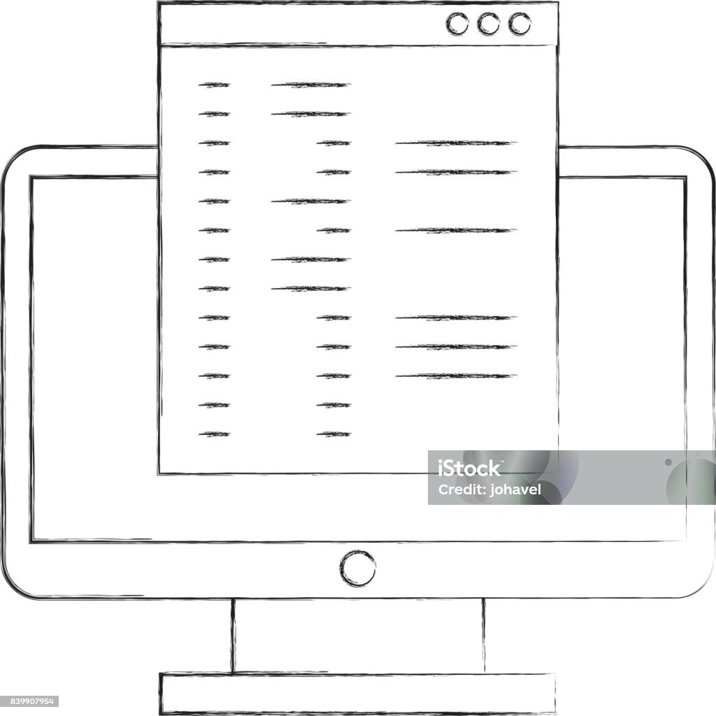 Printable Computer Desktop Design Computer Desktop With Template Stock Illustration - Download Image Now ...