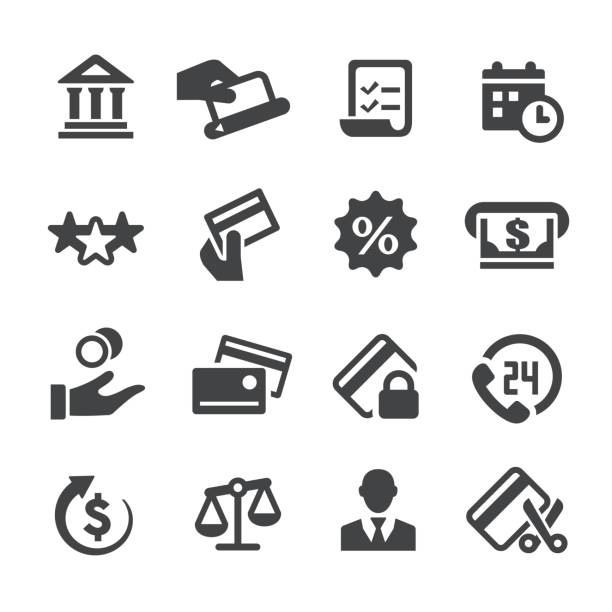 Credit Card Icons - Acme Series Credit Card Icons service clipart stock illustrations