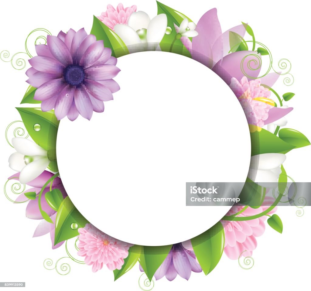 Summer illustration With Flowers Summer illustration With Flowers, Isolated On White Background, Vector Illustration Abstract stock vector