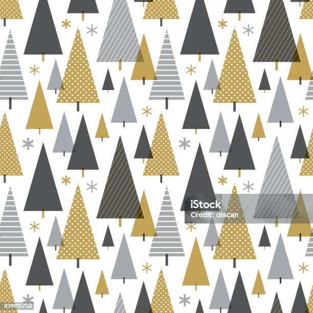 Christmas Tree Seamless Pattern Stock Illustration - Download Image Now - Christmas, Christmas Tree, Pattern