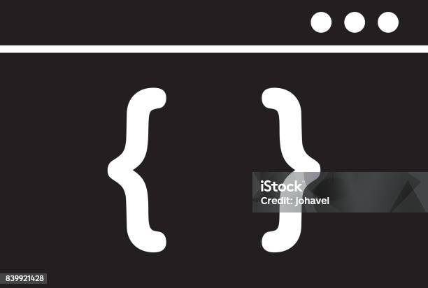 Template Computer With Brackets Stock Illustration - Download Image Now ...