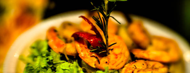 istock Grilled shrimps on white dish 839921554