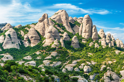 Rock formation in Montserrat, Catalonia Spain