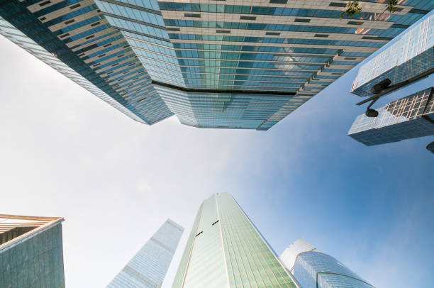 istock Low angle view of modern skyscrapers 839931950