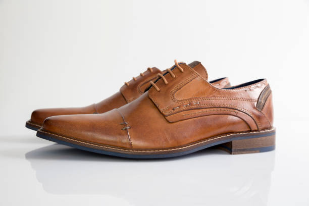 istock Male Brown Leather Shoe on White Background. 839931966