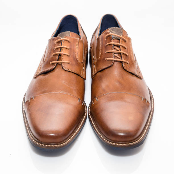 istock Male Brown Leather Shoe on White Background. 839932822