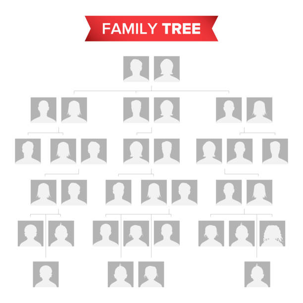 istock Genealogical Tree Blank Vector. Family History Tree With Default Icons Of People 839941882