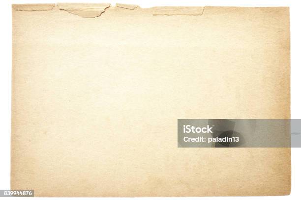 Isolated Old Brown Paper Texture Stock Photo - Download Image Now - Paper, Old, Textured