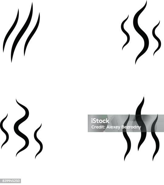 Smoke Stream Vector Aroma Icon Smell Set Stock Illustration - Download Image Now - Unpleasant Smell, Steam, Scented