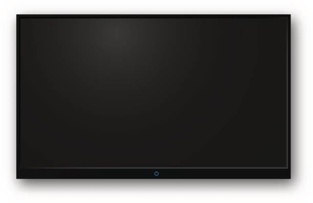 TV modern blank screen TV modern blank screen lcd Isolated on transparent background wall of tvs stock illustrations