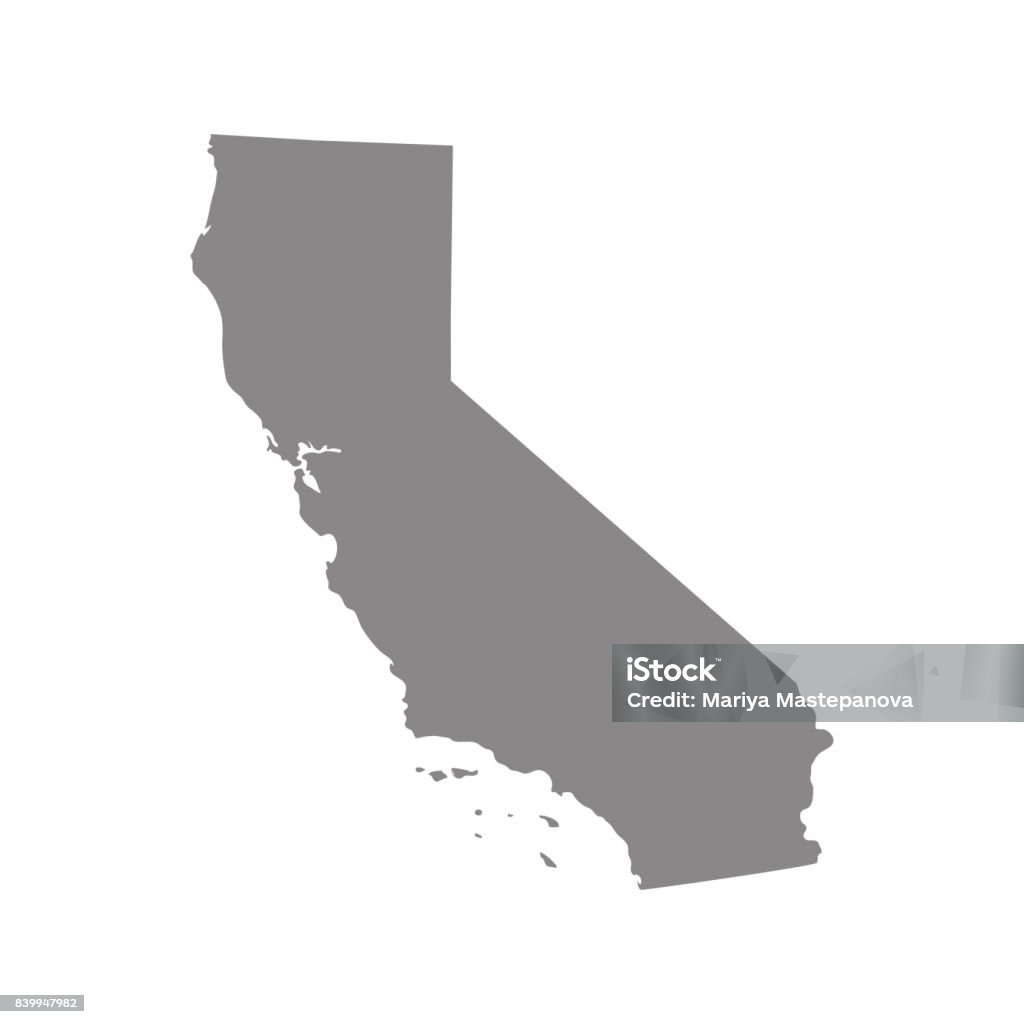 map of the U.S. state of California California stock vector